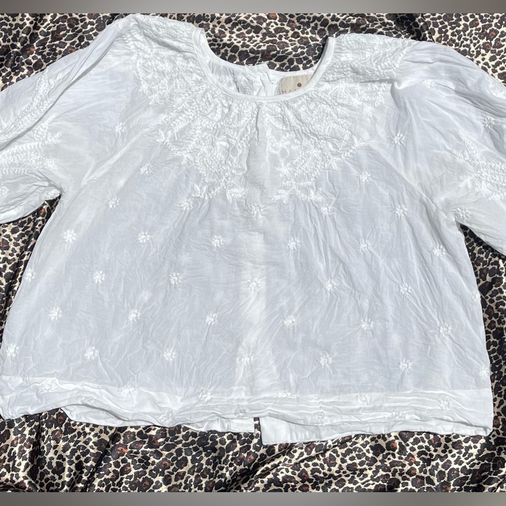 Hannah Artwear Cotton Floral Embroidered Top